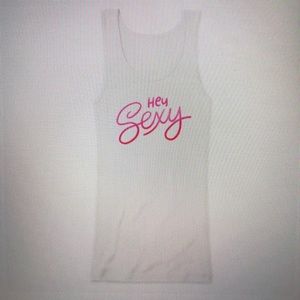 White “Hey Sexy” graphic design tank and leggings